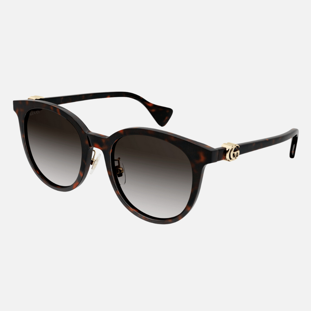 GUCCI 古馳 圓形膠框太陽眼鏡(GG1073SK-001 雙G LOGO)