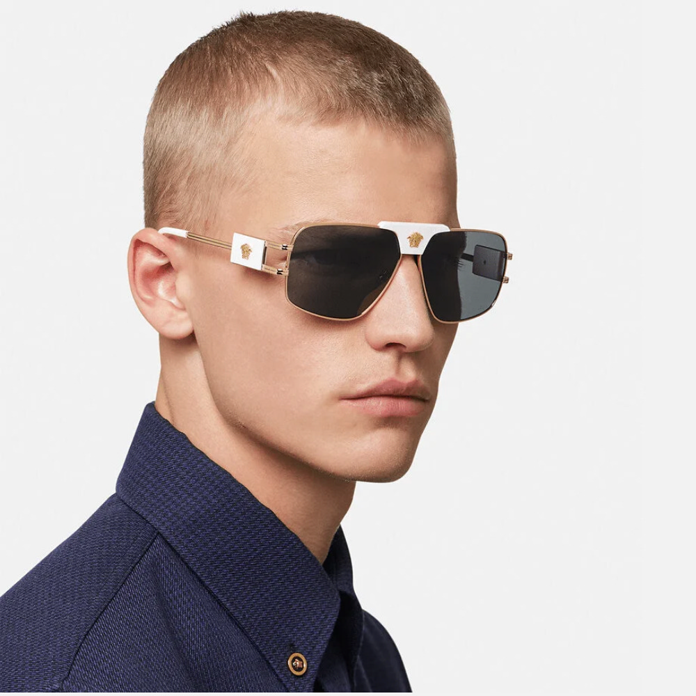 Versace 凡賽斯 雙槓金屬抗UV太陽眼鏡(VE2251-147187)