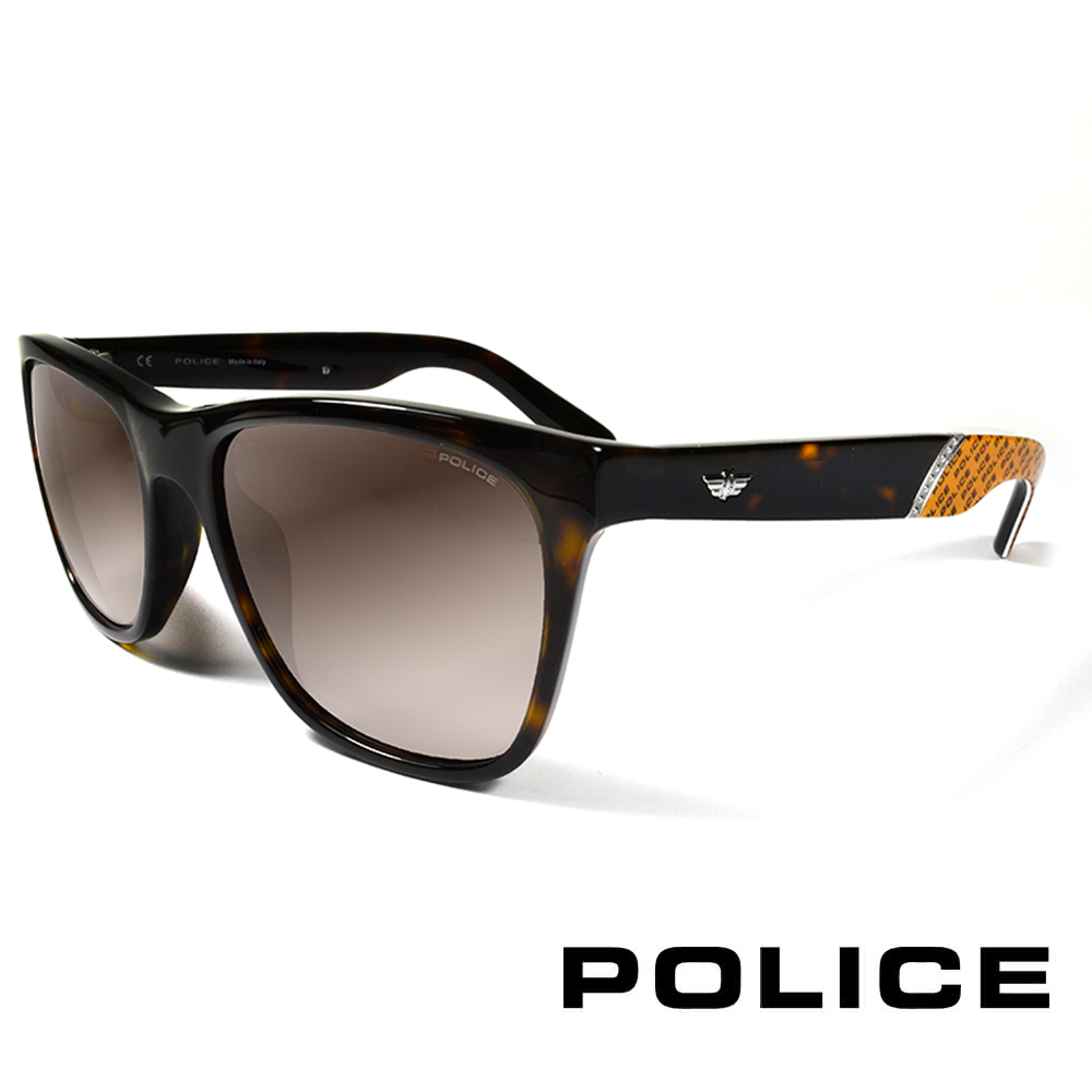 Police 義大利警察都會款個性型男眼鏡(琥珀 POS1859-0722)