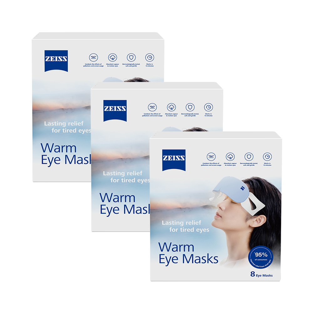 ZEISS 蔡司 蒸氣眼罩8片盒裝x3盒(共24片,發熱眼罩/舒緩眼部疲勞)