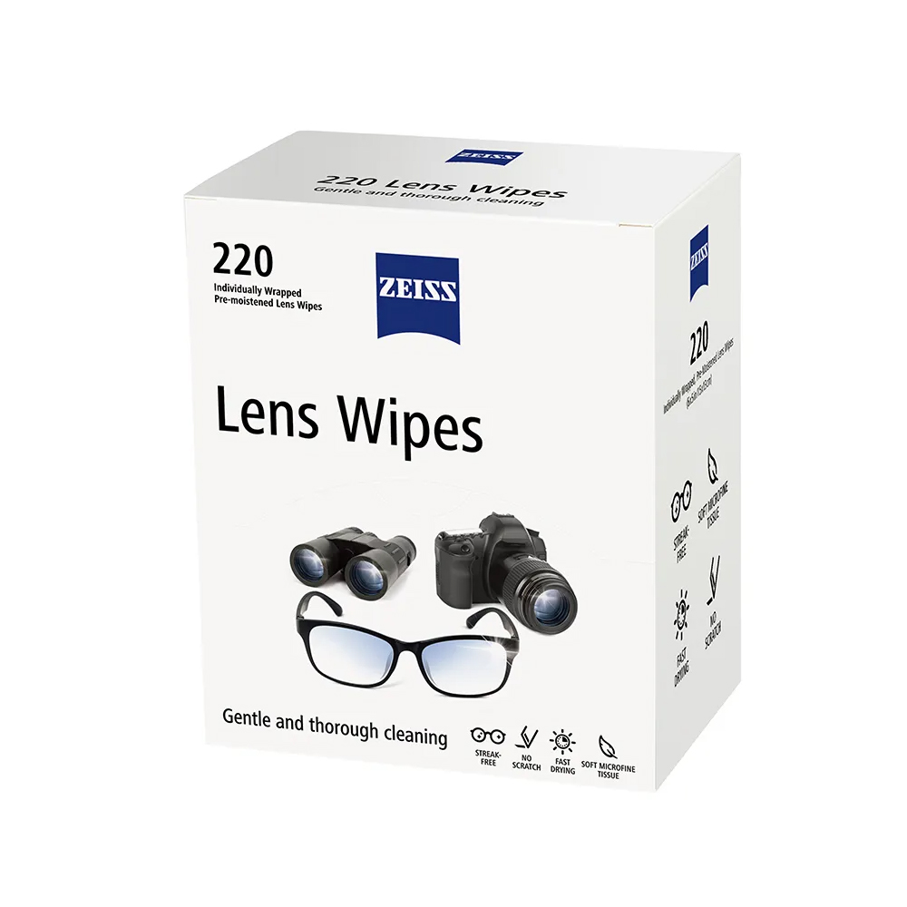 ZEISS 蔡司 Lens Wipes 濕式清潔拭鏡紙220片盒裝
