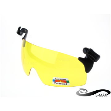 ★通用夾帽式【S-MAX代理品牌】頂級Polarized寶麗來黃偏光夜用眼鏡 單車運動 開車 釣魚用太陽眼鏡 
