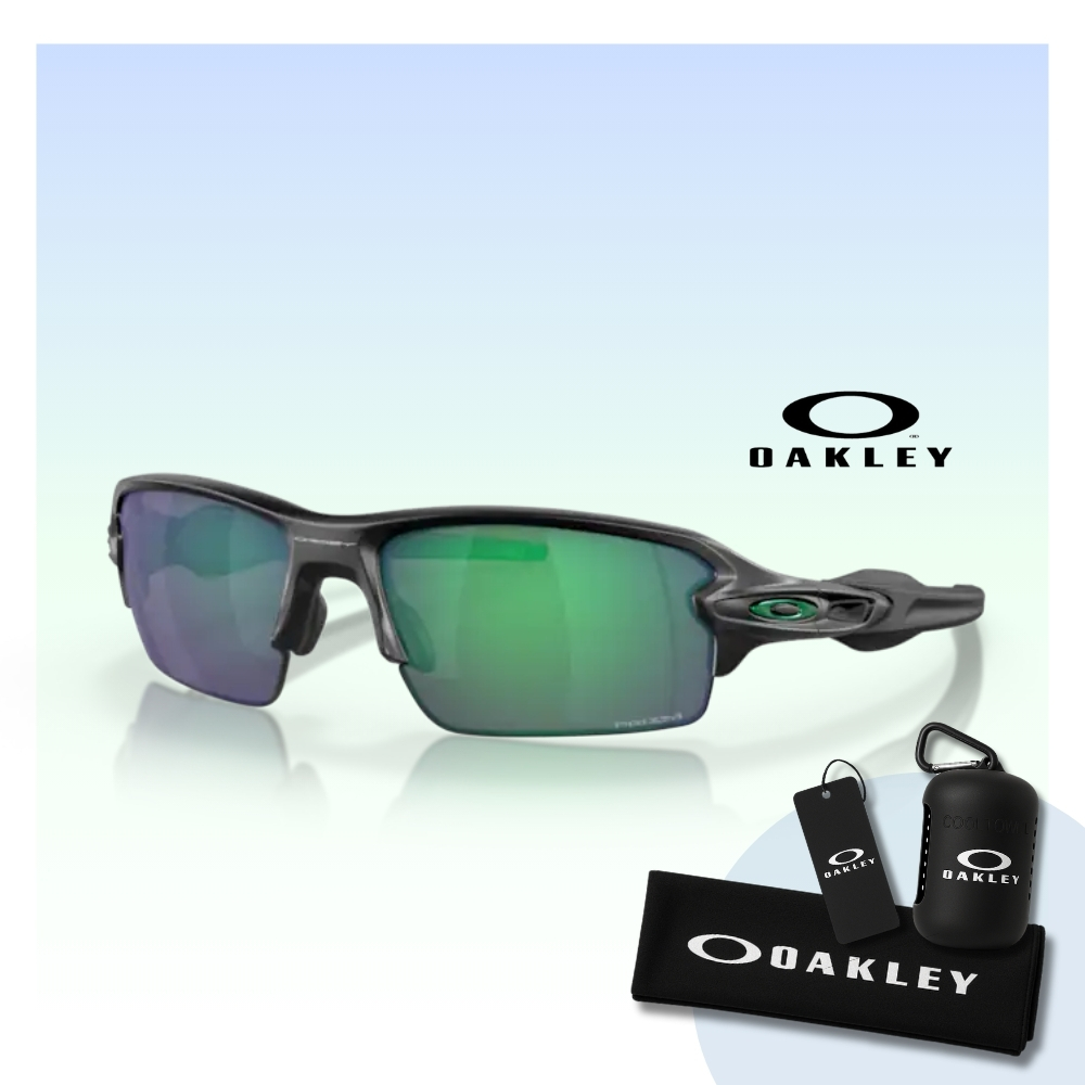 OAKLEY 奧克利 Flak 2.0 亞洲版 運動太陽眼鏡(OO9271-25 Prizm jade 偏光鏡片)