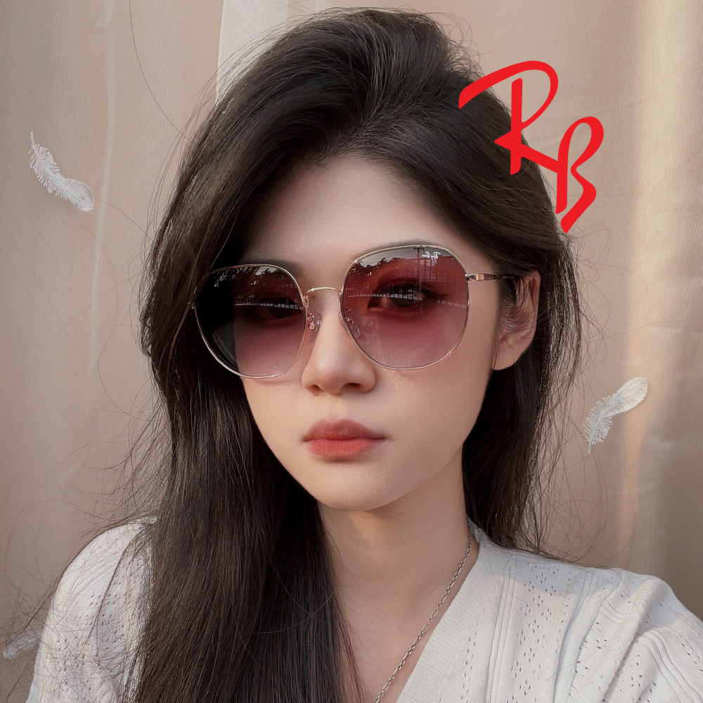 RAY BAN 雷朋太陽眼鏡時尚大鏡面RB3680D 9202/I8 玫瑰金框漸層鏡片公司