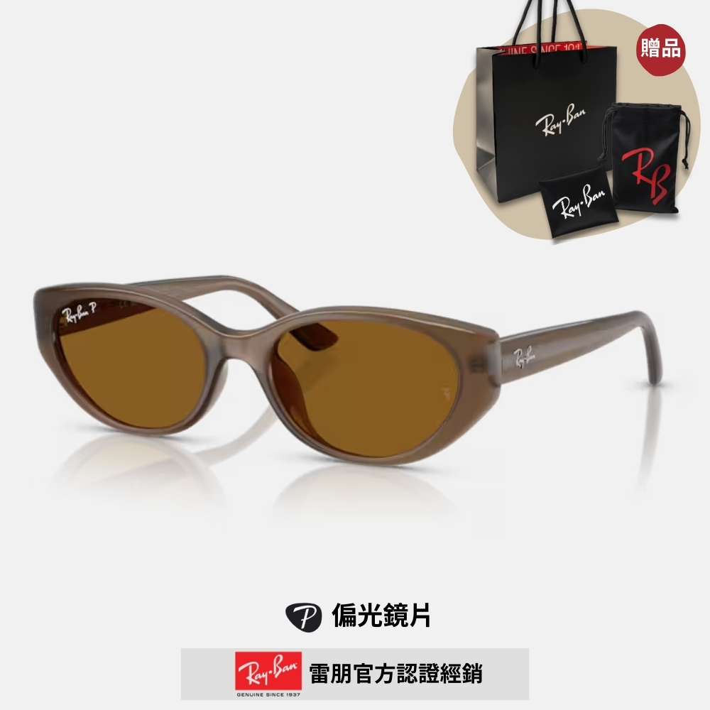 RAY BAN 雷朋 貓眼膠框偏光太陽眼鏡(RB4457D-677983 55mm)