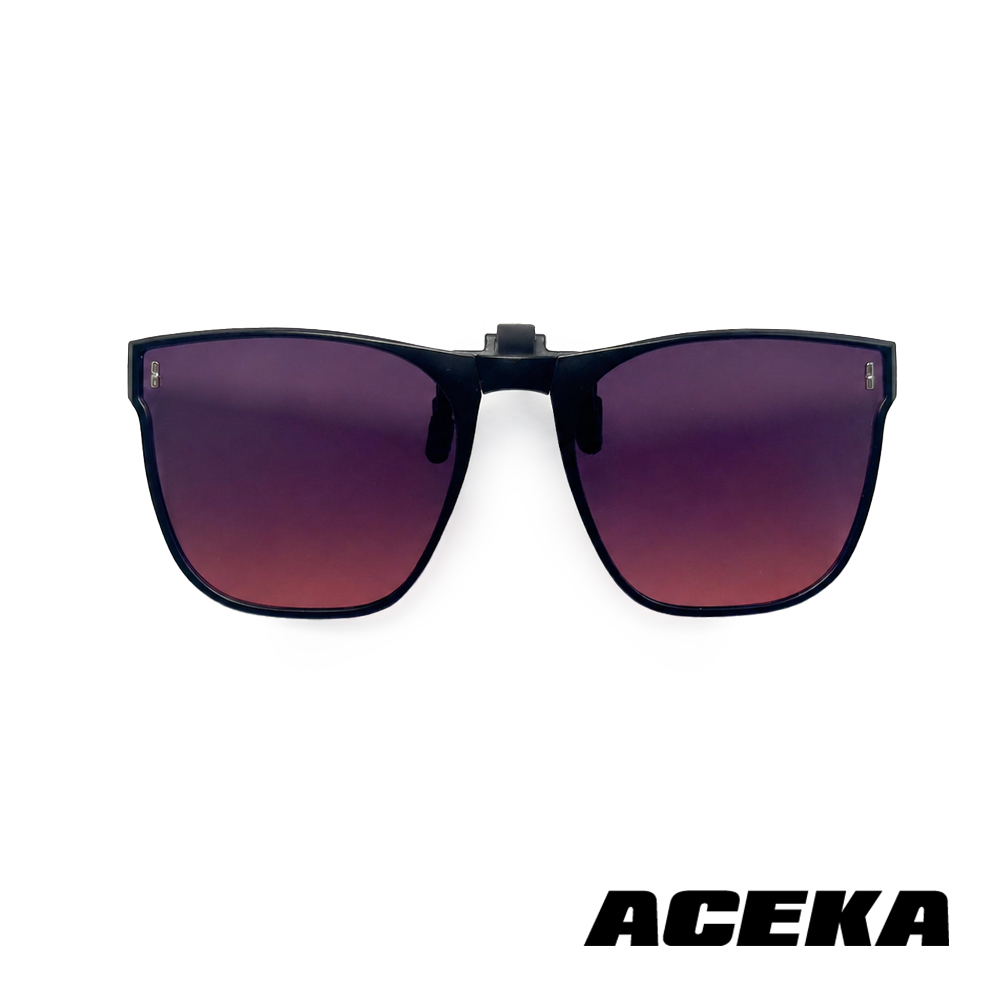 ACEKA 摺疊款上掀式墨鏡夾片 (幕黑紅) (METRO 夾式系列)