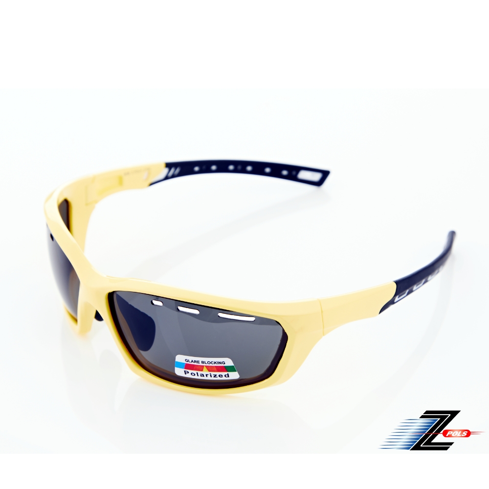 Z-POLS 視鼎 新一代TR太空纖維彈性輕量質感黃 抗UV400頂級運動偏光眼鏡(Polarized寶麗來偏光防悶設計)
