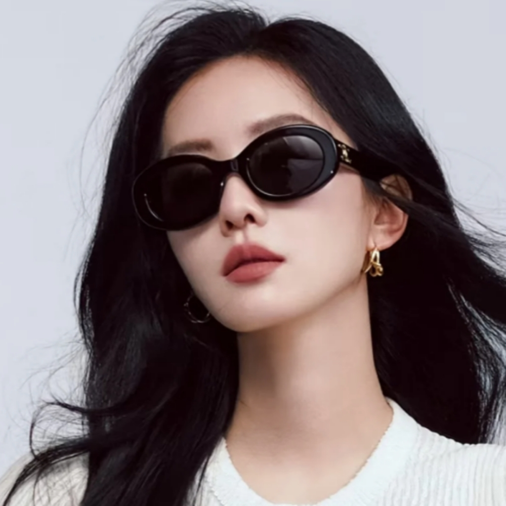 CELINE 凱旋門橢圓膠框太陽眼鏡(CL40194U-01A)