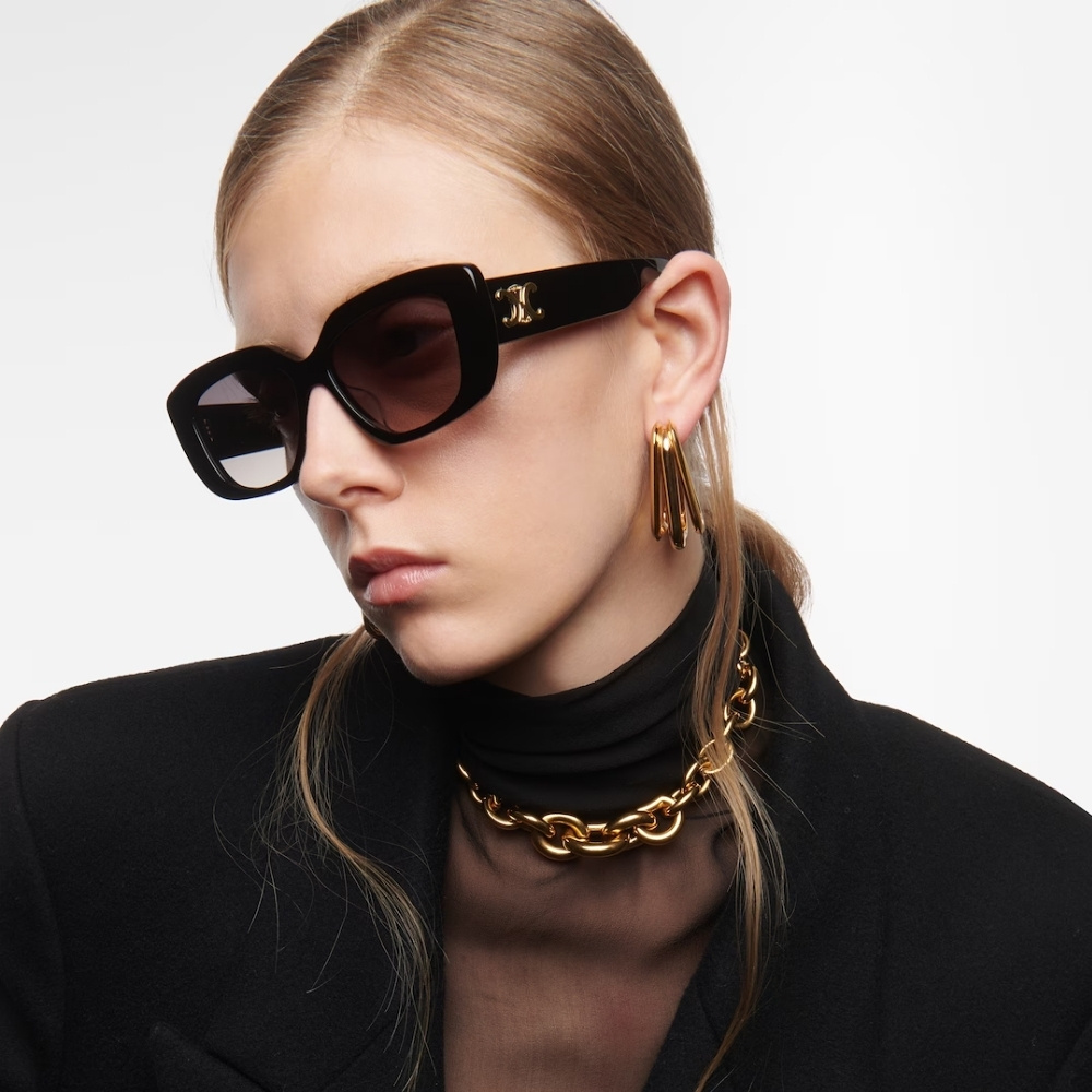 CELINE 凱旋門方形膠框太陽眼鏡(CL40216U-01F)