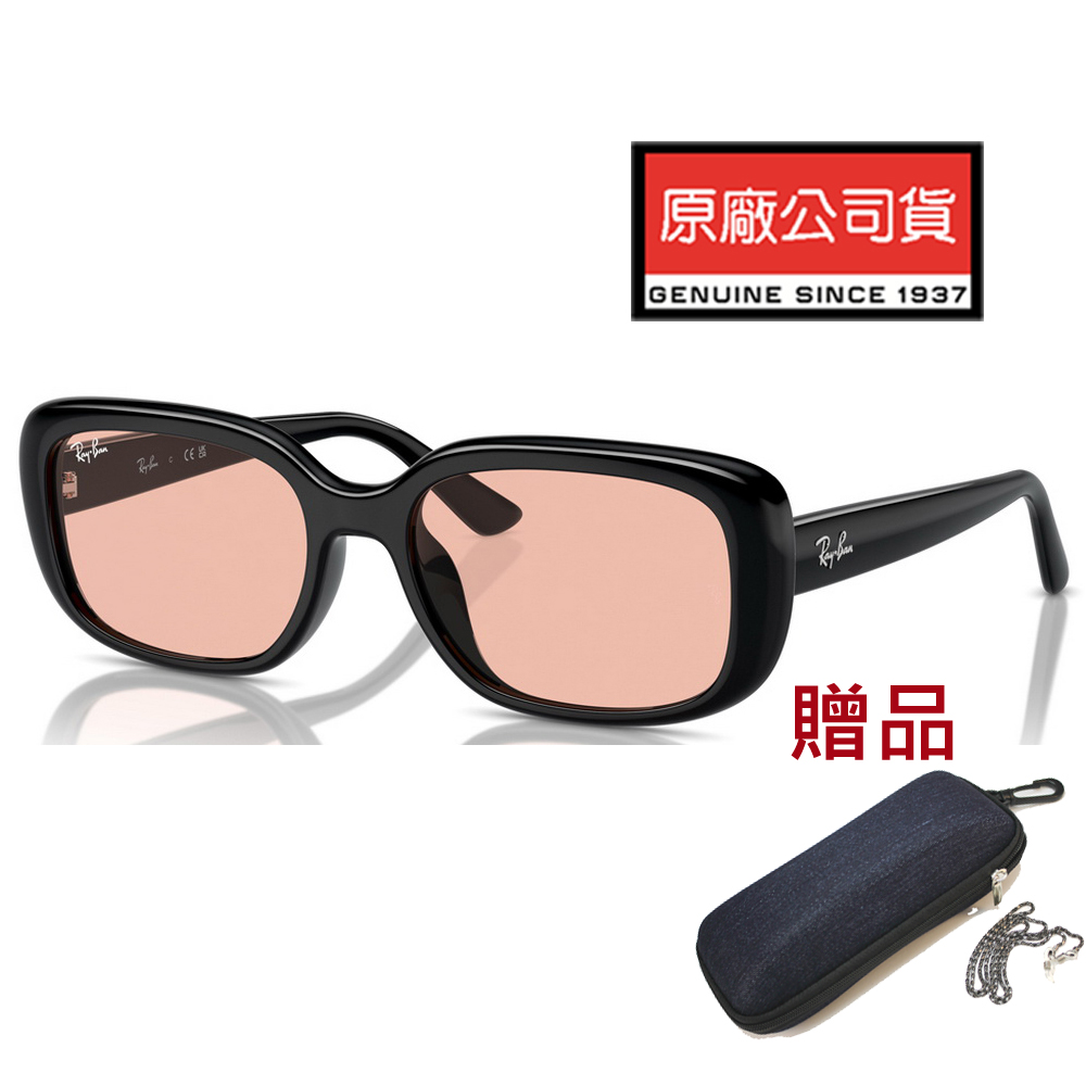 RAY BAN 雷朋 成毅代言配戴款 亞洲版 時尚輕量太陽眼鏡 RB4421D 667784 黑框淺棕鏡片 公司貨
