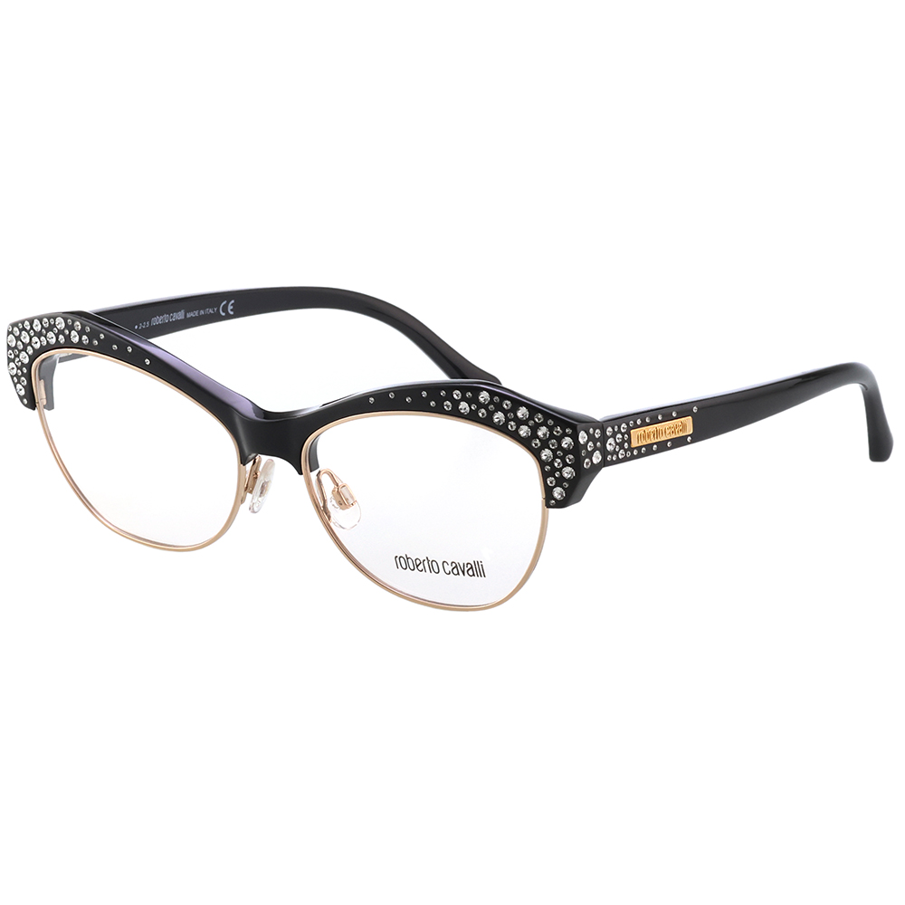 Roberto Cavalli 水鑽 光學眼鏡(黑配金色)ROCA930