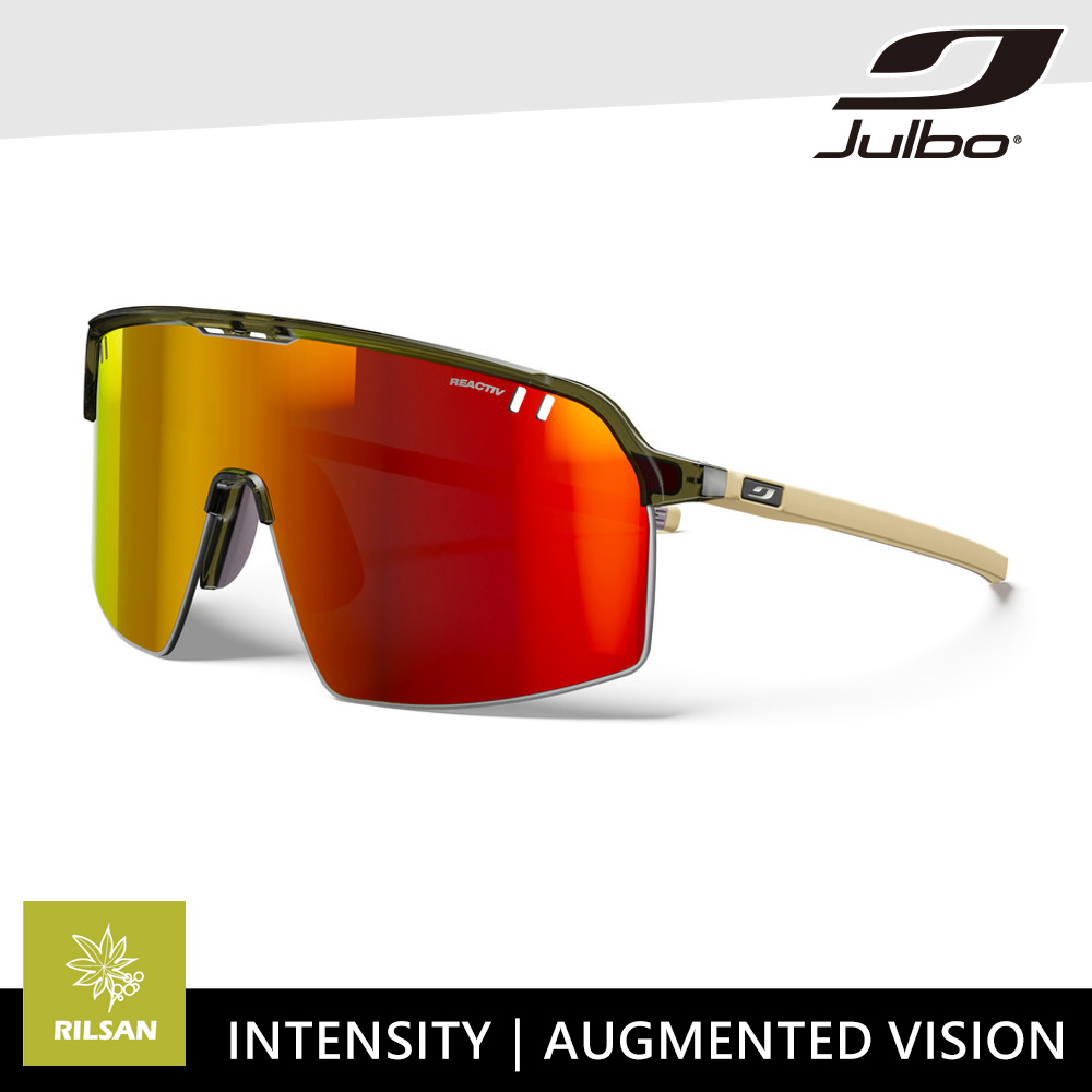 Julbo 感光變色太陽眼鏡 INTENSITY J5903345 / 透明軍綠-米框 (黃紅感光變色鏡片) 特別適合越野跑和單車騎行