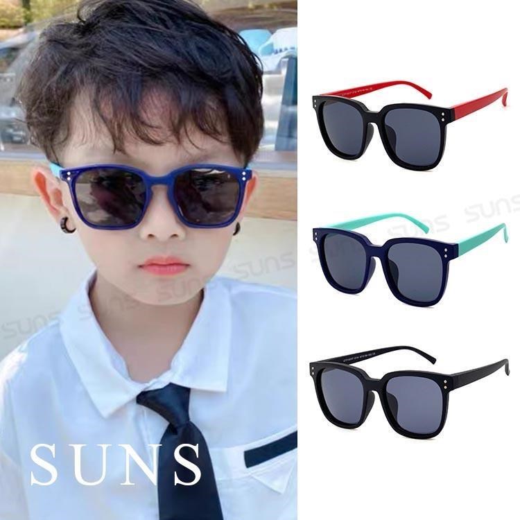 SUNS 兒童偏光太陽眼鏡 時尚方框款 輕量矽膠超彈性 抗UV400 S1107