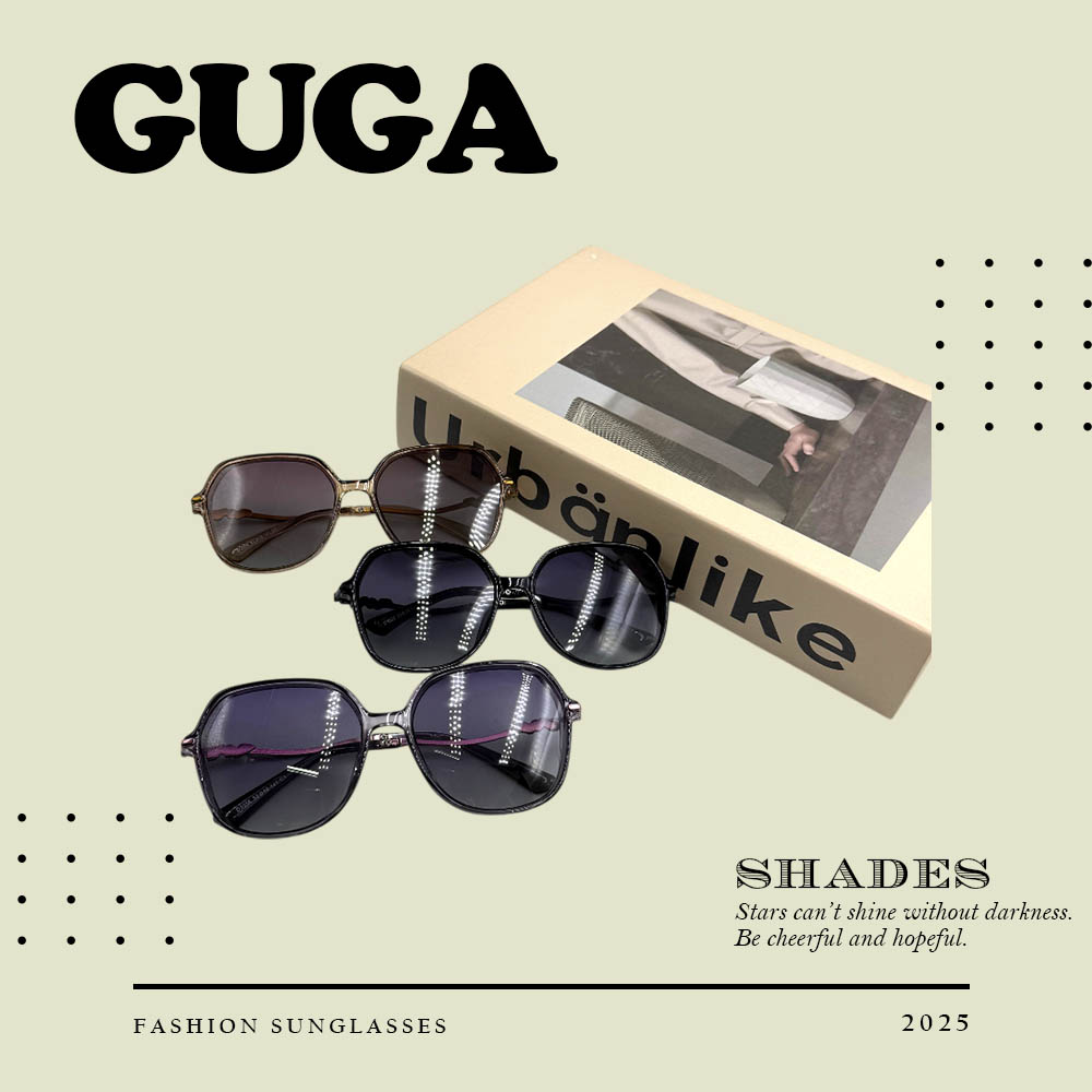 GUGA 淑女名媛太陽眼鏡 抗UV防曬墨鏡 時尚必備 大框顯臉小 D3056