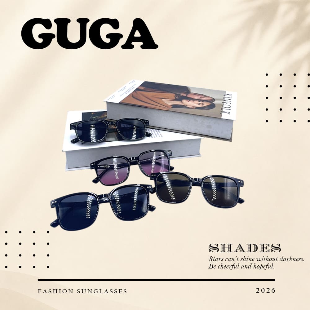 GUGA 時髦復古方框偏光太陽眼鏡 UV400｜腮紅漸層鏡片百搭墨鏡 20392