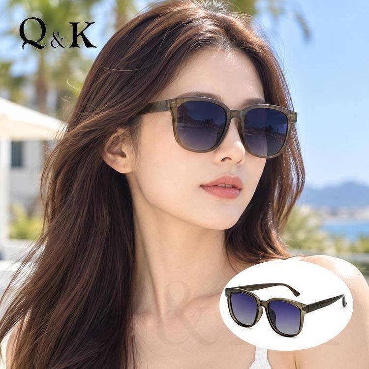 簡約流線大方框墨鏡/高級感TR90偏光款/暮森綠/抗UV400防眩光/低調精品感