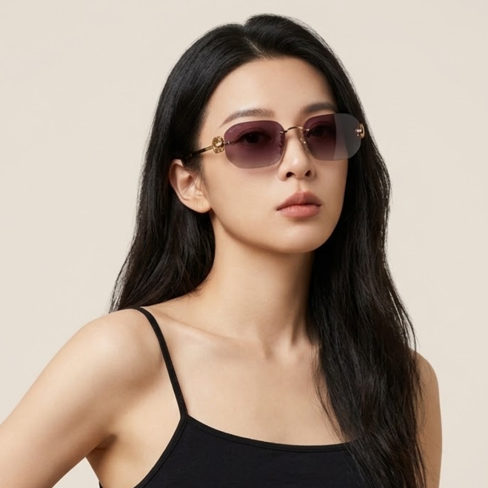 GUCCI 古馳 方形無框抗UV太陽眼鏡(GG2228S-003)