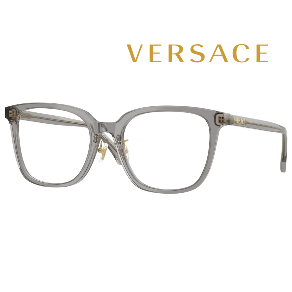 Versace 凡賽斯 亞洲版 時尚大鏡面光學眼鏡 VE3378D 5510 54mm 透灰 公司貨