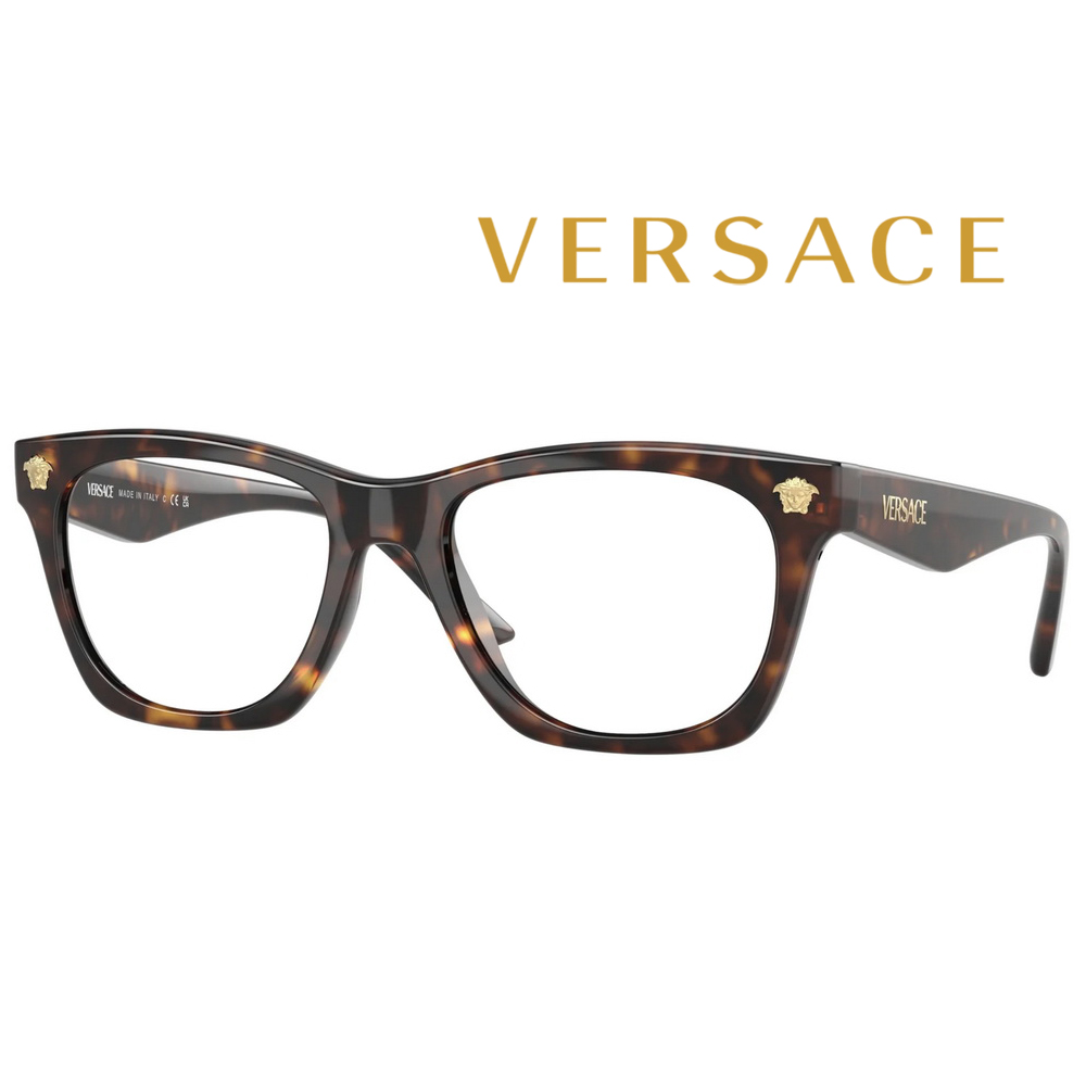 Versace 凡賽斯 亞洲版 輕量設計 時尚光學眼鏡 VE3363U 108 52mm 玳瑁色 公司貨