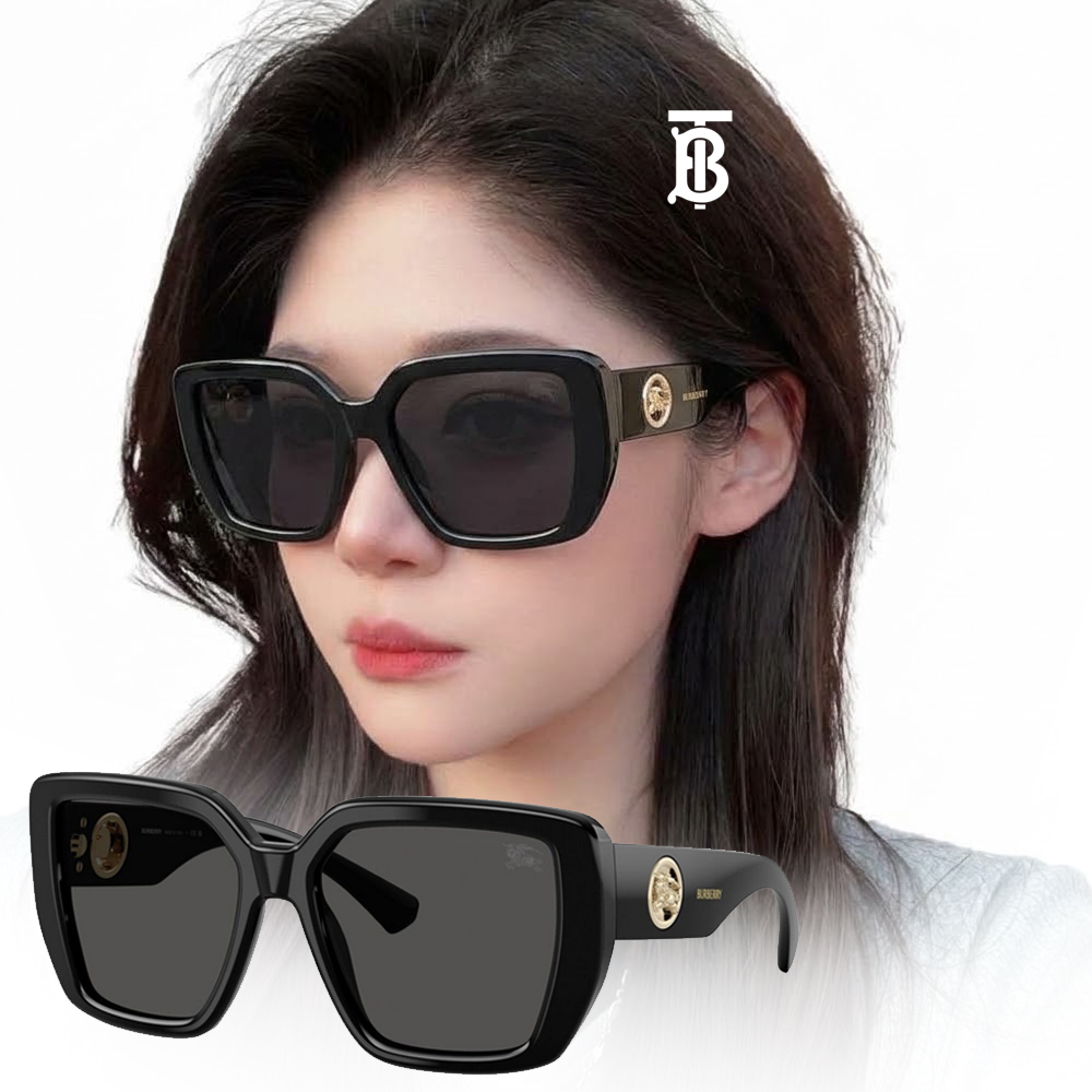 BURBERRY 巴寶莉 亞洲版 時尚太陽眼鏡 BE4471F 300187 黑框深灰鏡片 公司貨