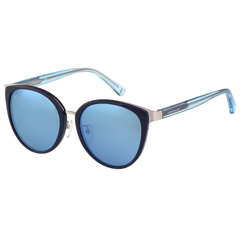 Longchamp 水銀面 太陽眼鏡(藍色配銀色)LO634SA