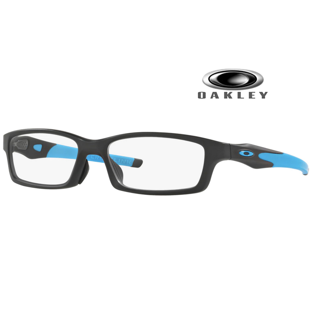 OAKLEY 奧克利 CROSSLINK 亞洲版光學鏡框 OX8118 01 霧黑框淺藍鏡臂 公司貨