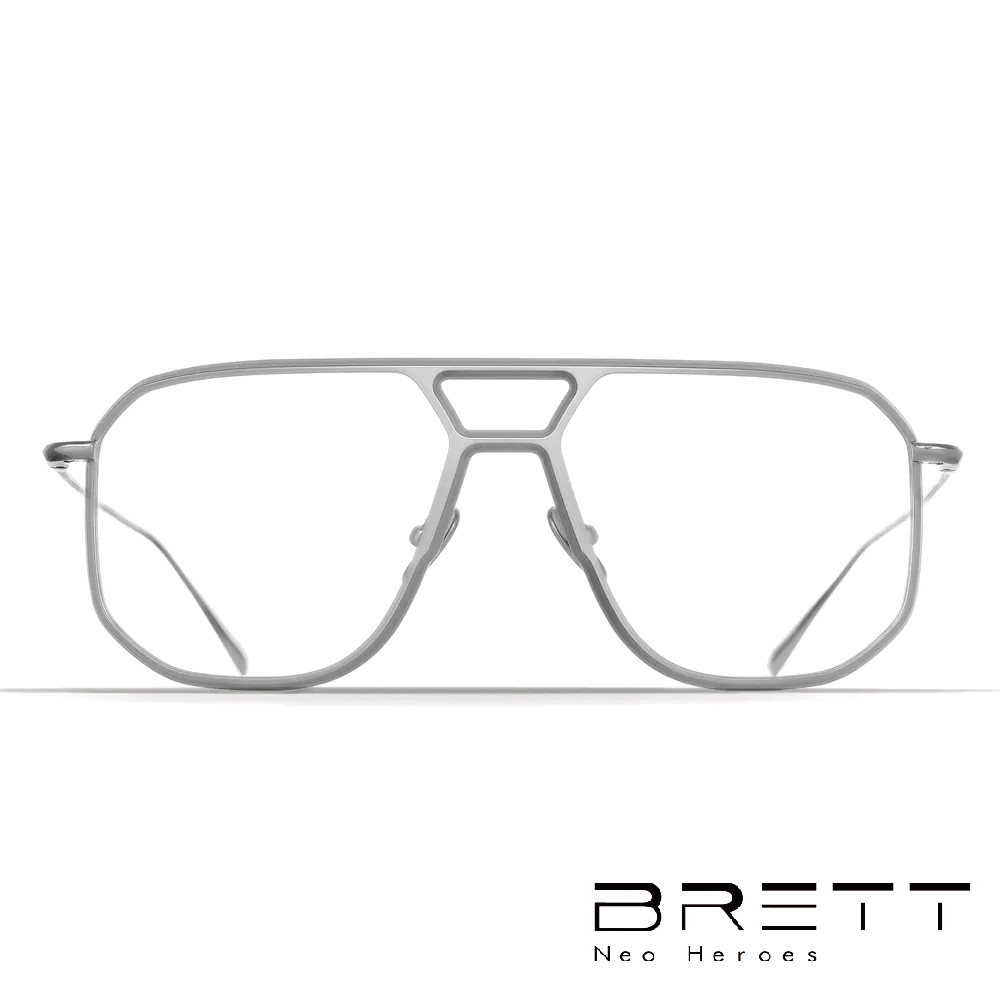 Brett Neo heroes 布雷特 雙橋幾何鈦金光學眼鏡(銀) - ED-C02