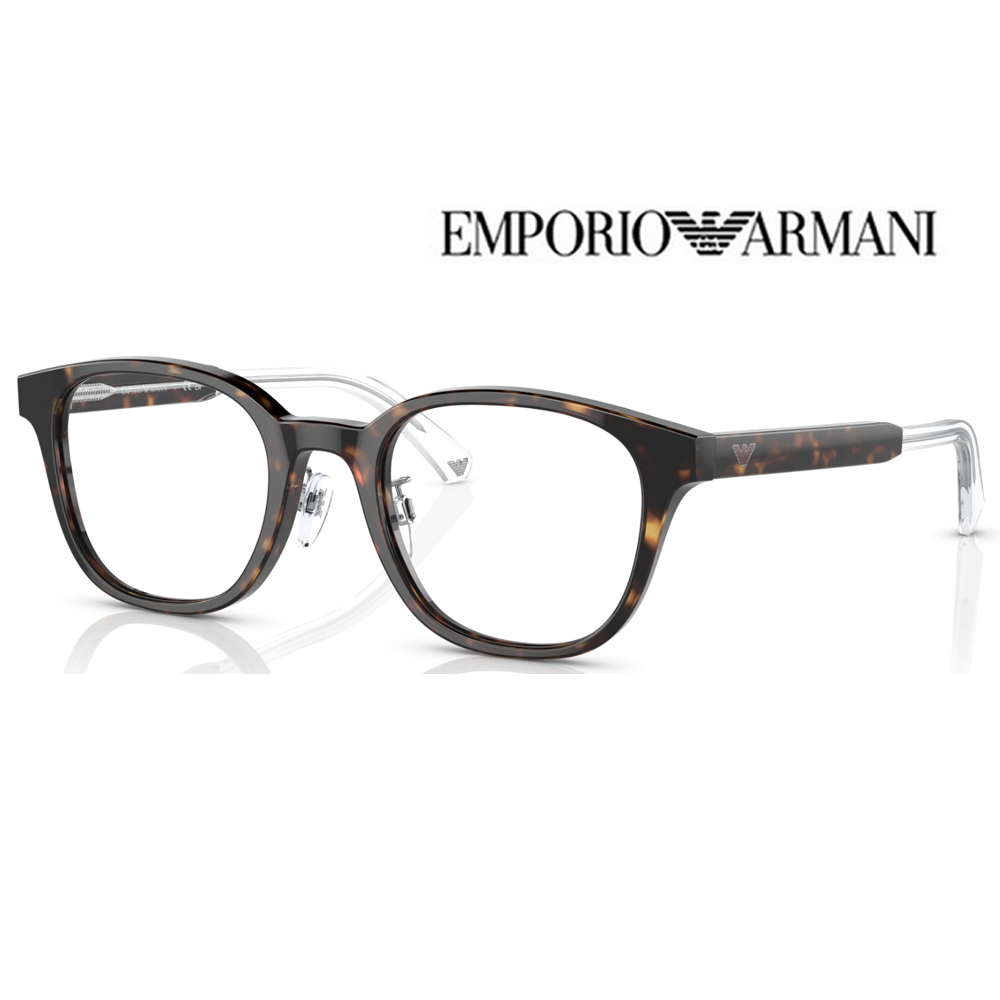 EMPORIO ARMANI 亞曼尼 亞洲版 時尚圓框光學眼鏡 EA3216D 5026 49mm 深玳瑁色 公司貨