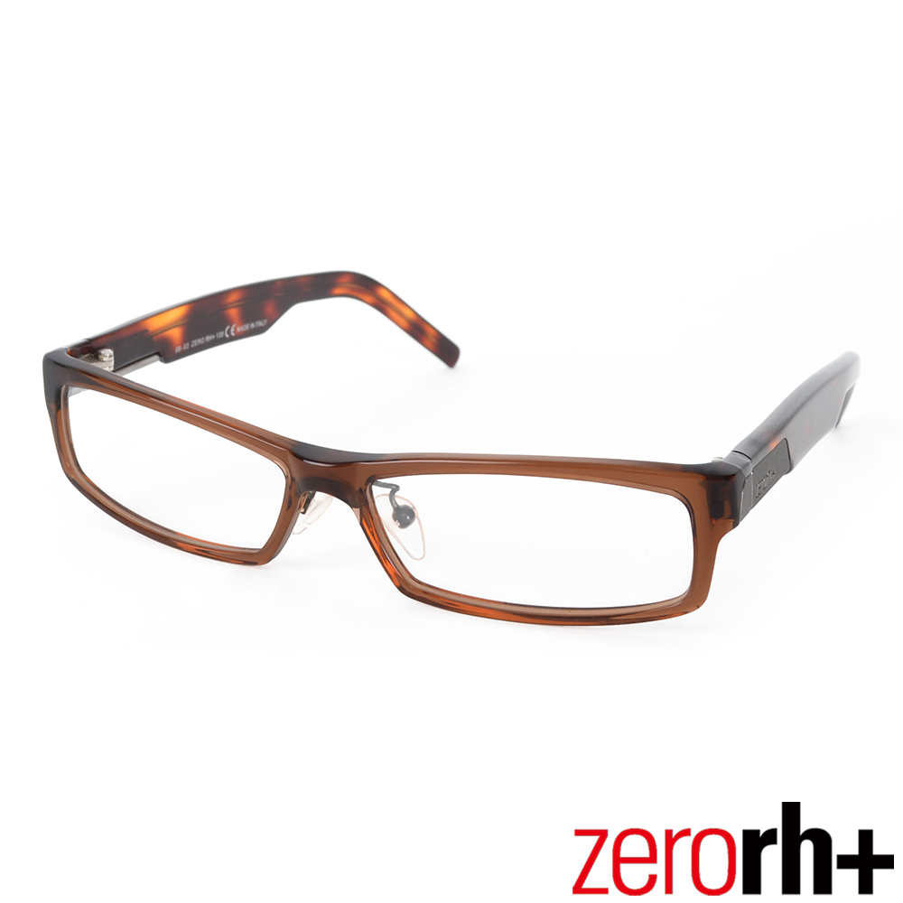 Zerorh+ 義大利VIRTUS個性方框光學鏡框(琥珀) RH130_03