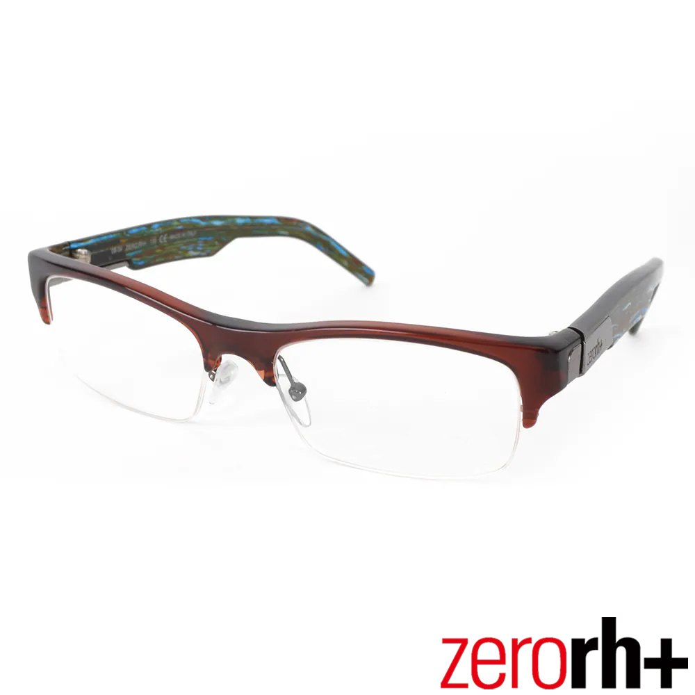 Zerorh+ 義大利VIRTUS個性方框光學鏡框(棕色) RH141_01