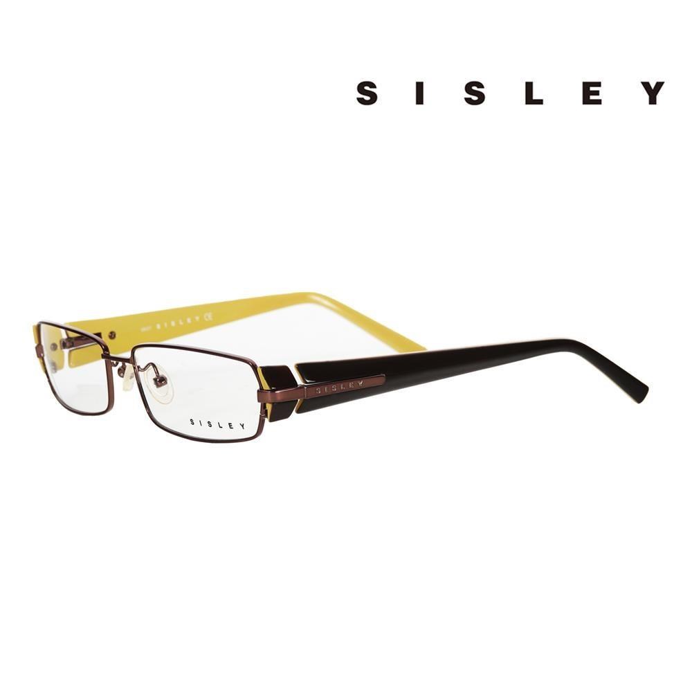 SISLEY 希思黎 時尚霧面鏡架造型光學眼鏡(黑黃) SY00404