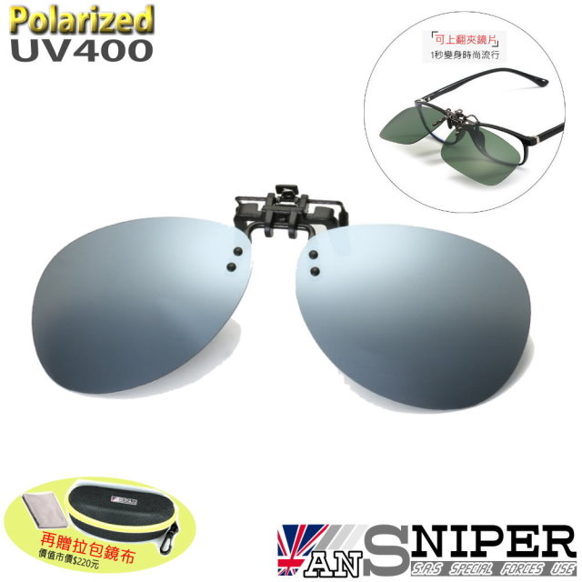 ANSNIPER []SP-U01抗UV400保麗萊可上翻偏光圓框式夾鏡/水銀片/近視者的唯一選擇/超高CP值/銷售第一