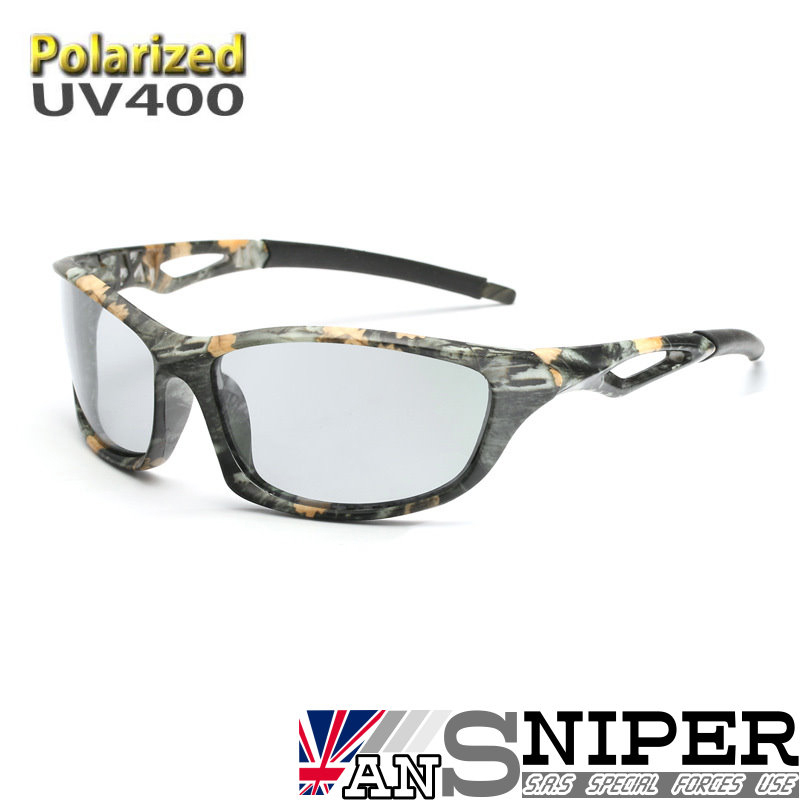 [英國] SP-KP005-1035 / UV400-保麗萊偏光REVO鏡片運動款/軍風迷彩變色太陽眼鏡