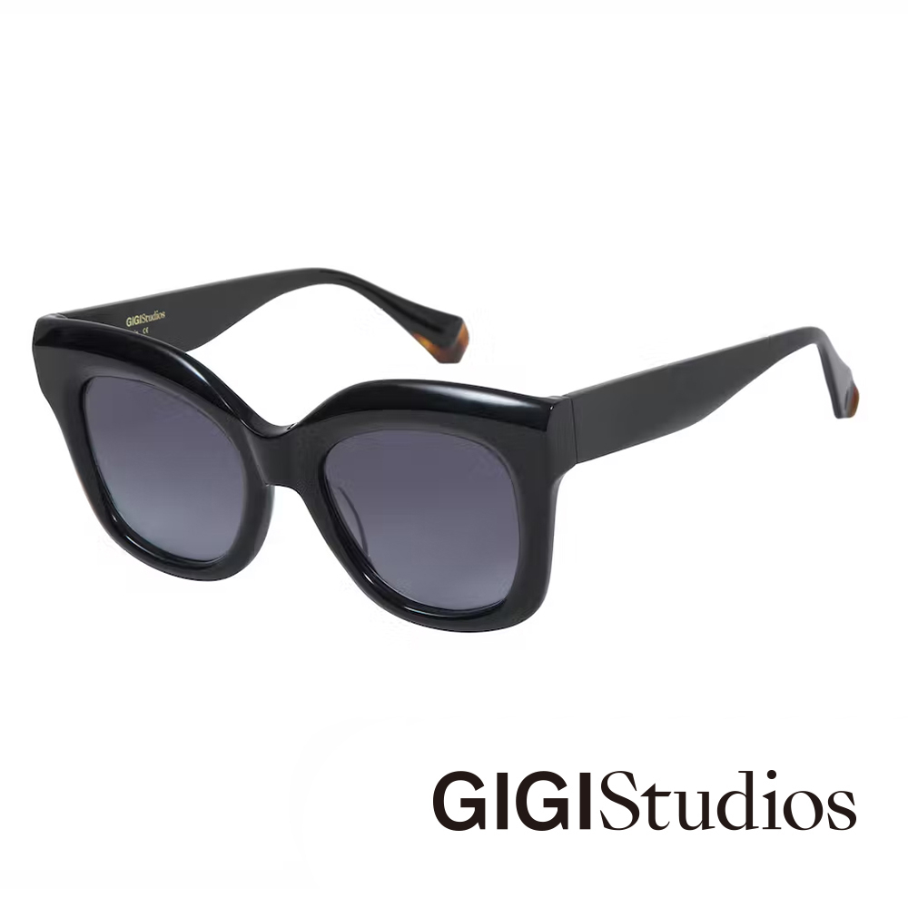 GIGI studio 【s】質感蝴蝶型貓眼太陽眼鏡(黑 - GILDA-6774/1)