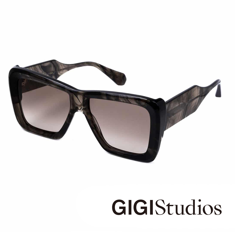 GIGI Studios 時髦歐美顯小臉面具形太陽眼鏡(墨染黑 - NICOLE-6456/9)