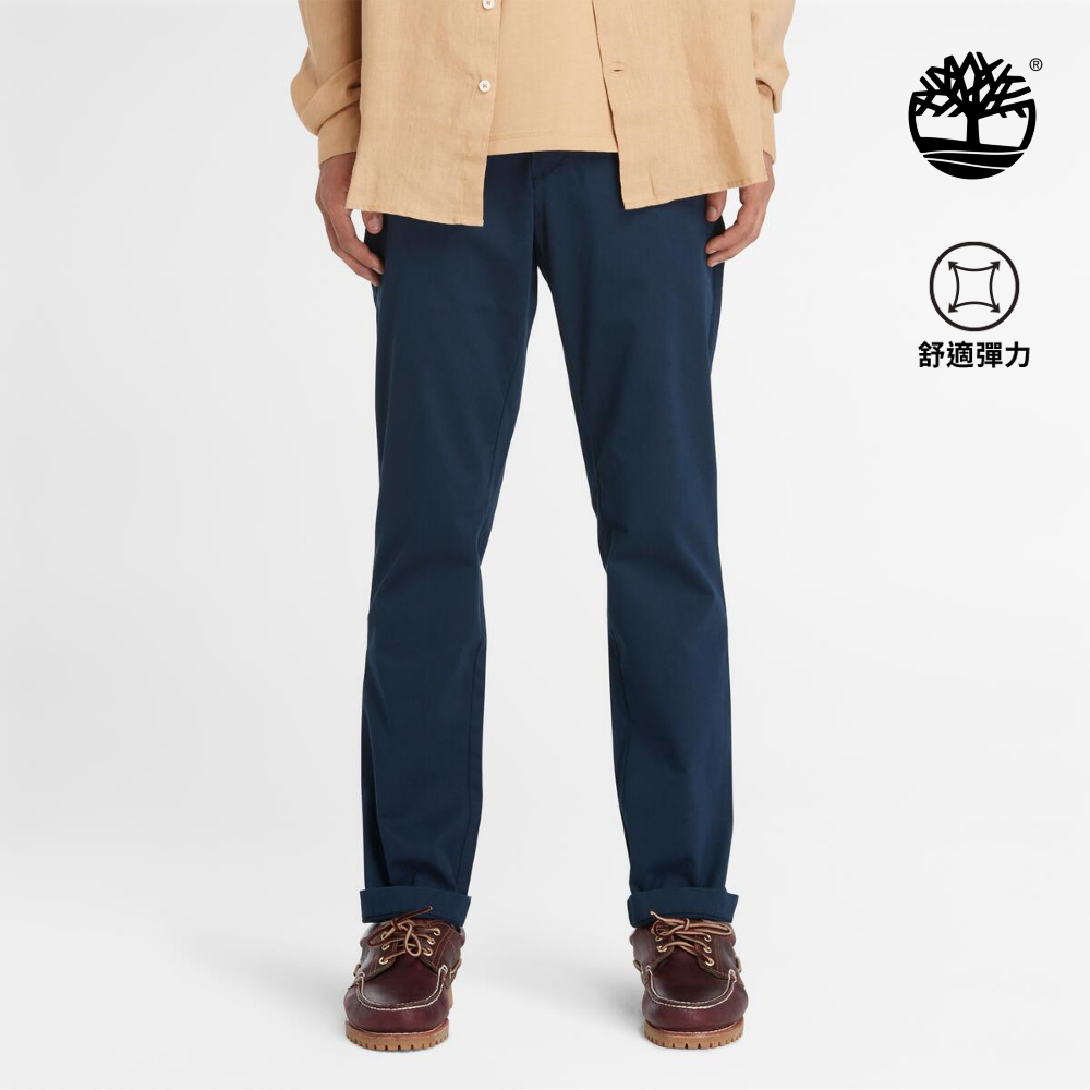 Timberland 男款深寶石藍彈性卡其褲|A2BYY433