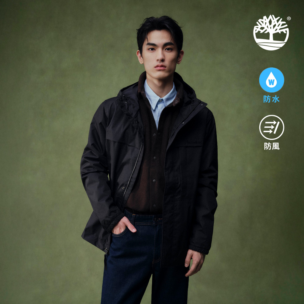 Timberland 男款黑色Benton防水外套|A695W001