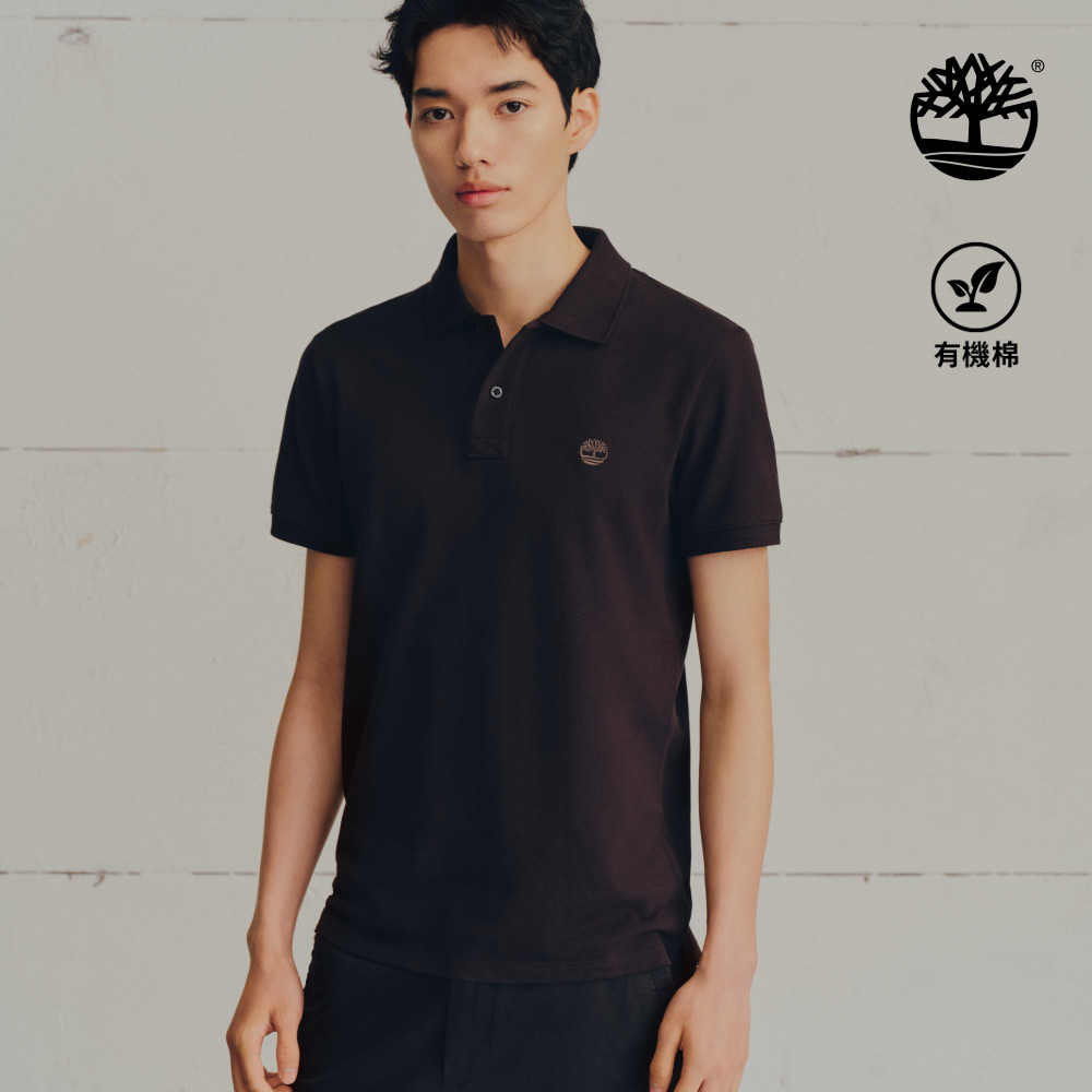 Timberland 男款黑色合身短袖POLO衫｜A2EPMX65