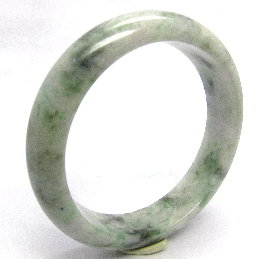 【小樂珠寶】翡翠手鐲飄滿綠花天然A貨(手圍18.3號 內徑57.5mm V608)