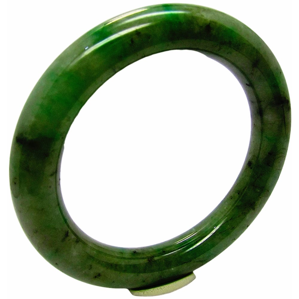 【小樂珠寶】翡翠手鐲圓骨鐲皇家淺綠灑絲天然A貨玉鐲(手圍17.3號 內徑54.7mm V720)(其他規格)