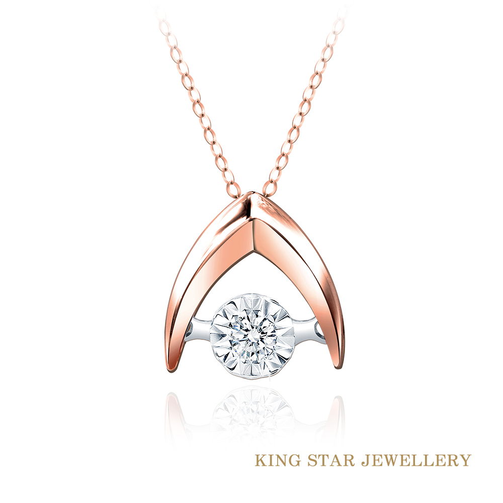 King Star 18K玫瑰金 天然鑽石項鍊 相知