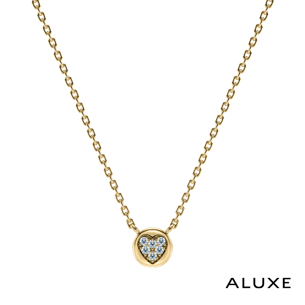 ALUXE 亞立詩 10K金 鑽石項鍊 簡約心形 心形 愛戀系列 NN0005