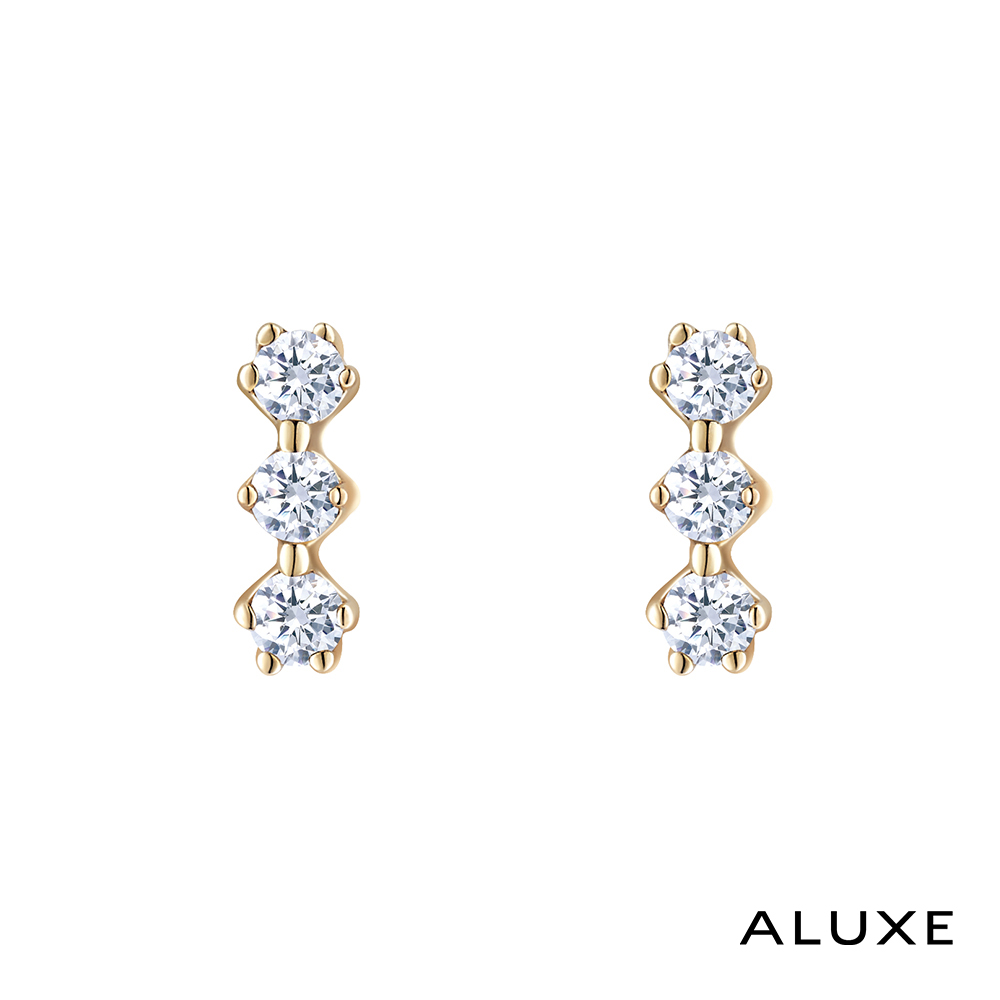ALUXE 亞立詩 10K金 鑽石耳環 閃耀星辰 EE0210