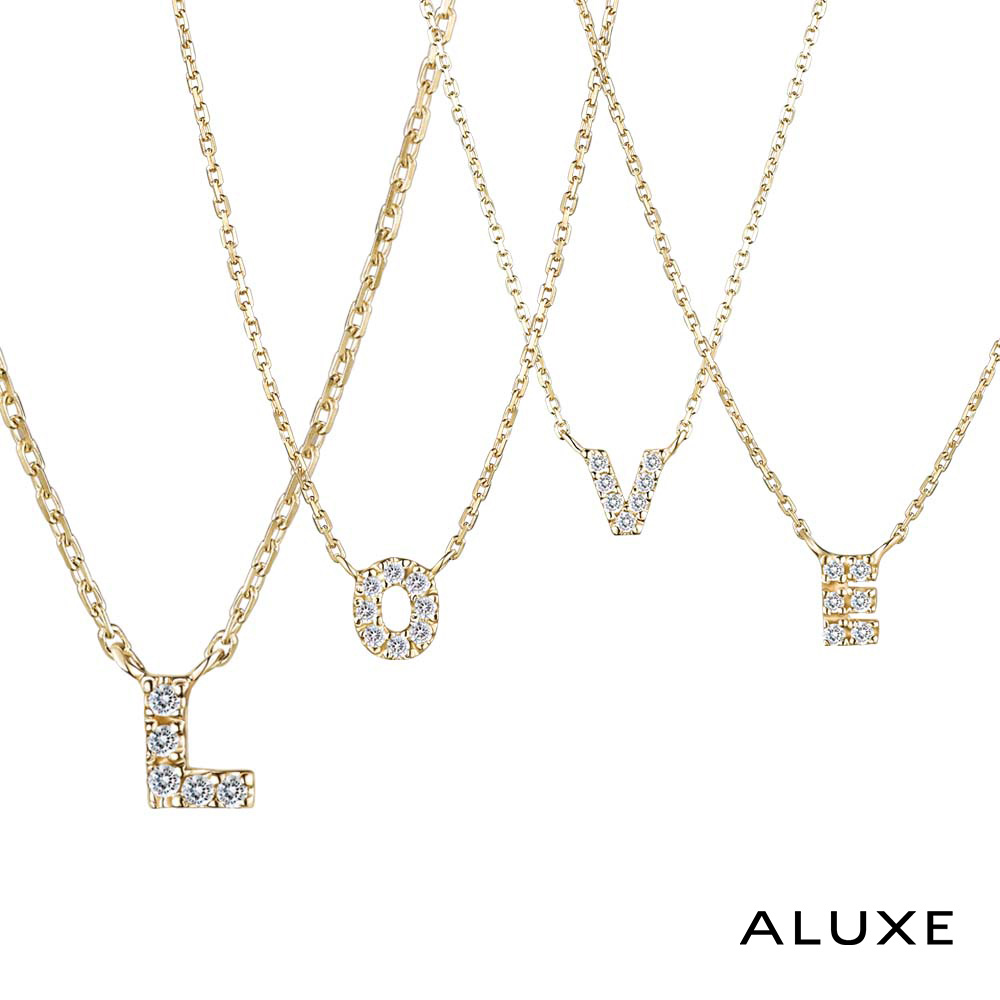 ALUXE 亞立詩 10K金 鑽石項鍊 Alphabet 字母系列