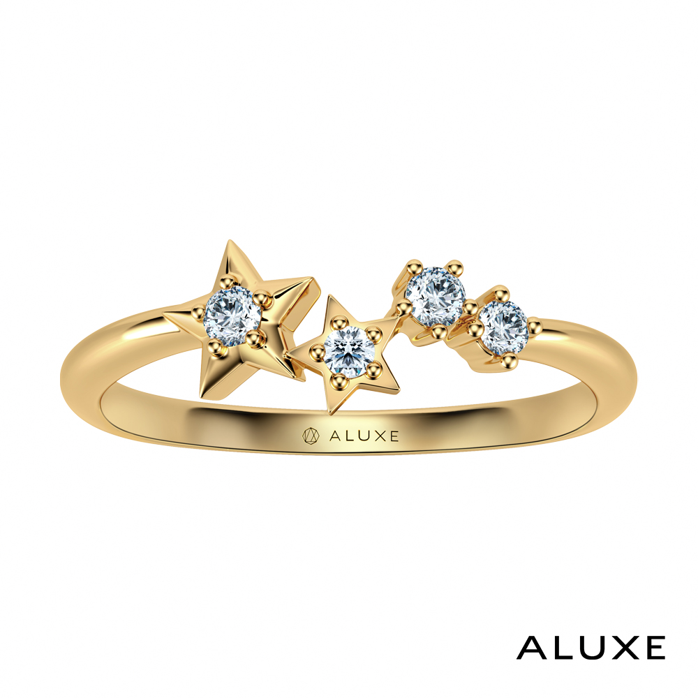 ALUXE 亞立詩 10K金 鑽石戒指 星空銀河 星形 Shine系列 RW0005