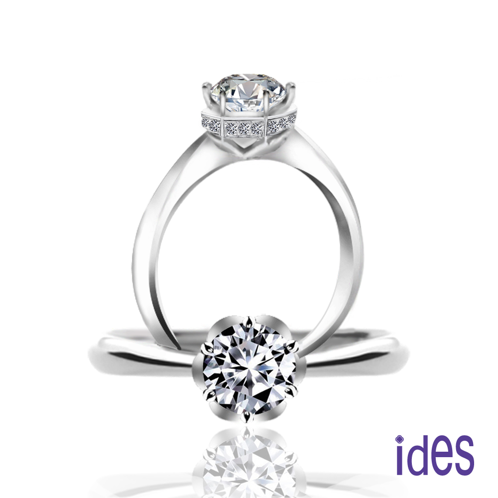 ides 愛蒂思 GIA 1.01克拉F/VS1八心八箭3EX完美車工鑽石戒指