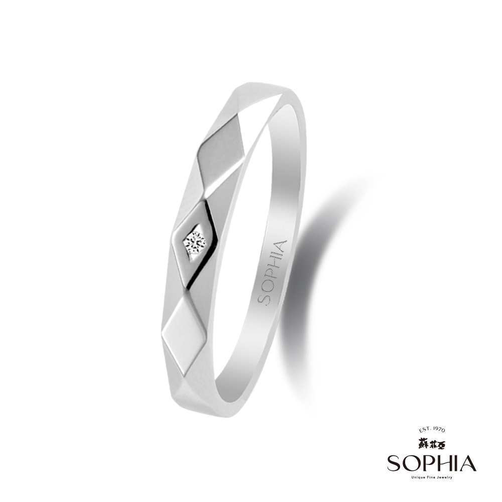 SOPHIA 蘇菲亞 珠寶 - 摩登時代系列三 14K金 鑽石對戒-男戒