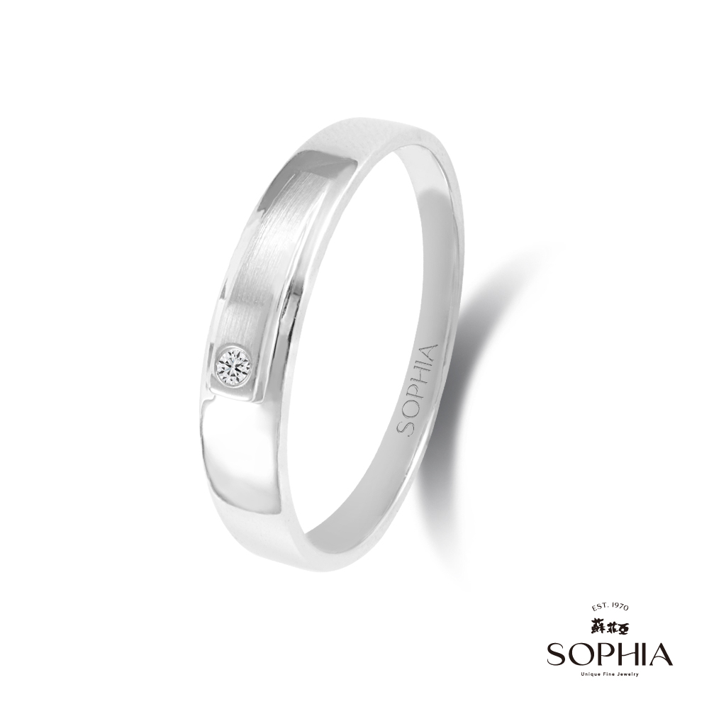 SOPHIA 蘇菲亞 珠寶 - 摩登時代系列二 14K金 鑽石對戒-男戒