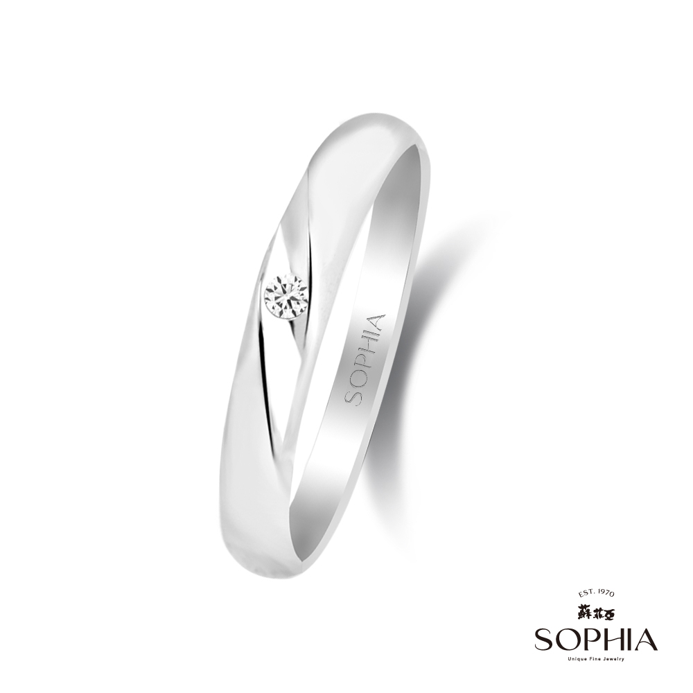 SOPHIA 蘇菲亞 珠寶 - 摩登時代系列一 14K金 鑽石對戒-男戒