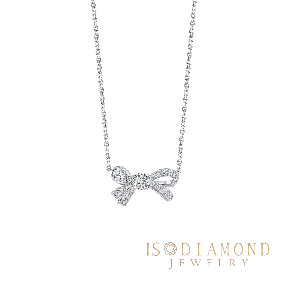 IS DIAMOND 滿鑽鑽石項鍊 蝴蝶結 (培育鑽石)- 婚戒 聖誕節 情人節禮物